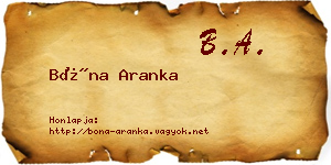 Bóna Aranka névjegykártya