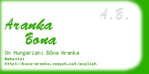 aranka bona business card